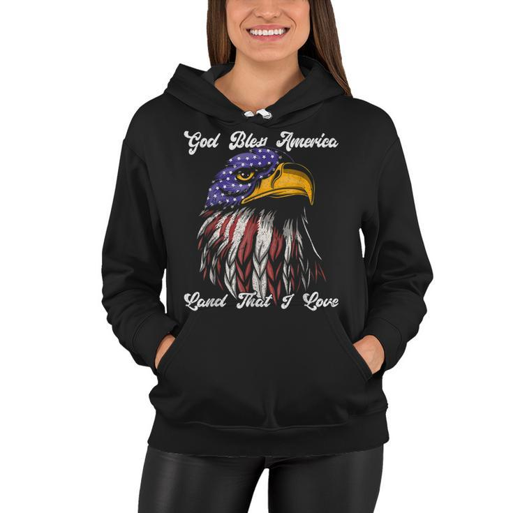 God Bless America Land That I Love Us Flag Funny 4Th Of July  Women Hoodie
