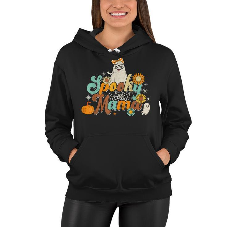 Groovy Spooky Mama Ghost Boo Halloween Costume Retro Hippie  Women Hoodie