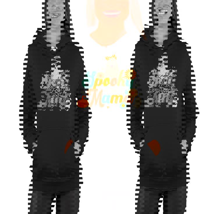 Groovy Spooky Mama Ghost Boo Halloween Costume Retro Hippie Women Hoodie