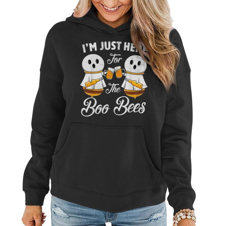 Halloween Beer Drinking Im Just Here For The Boos Bees Beer  Women Hoodie Graphic Print Hooded Sweatshirt