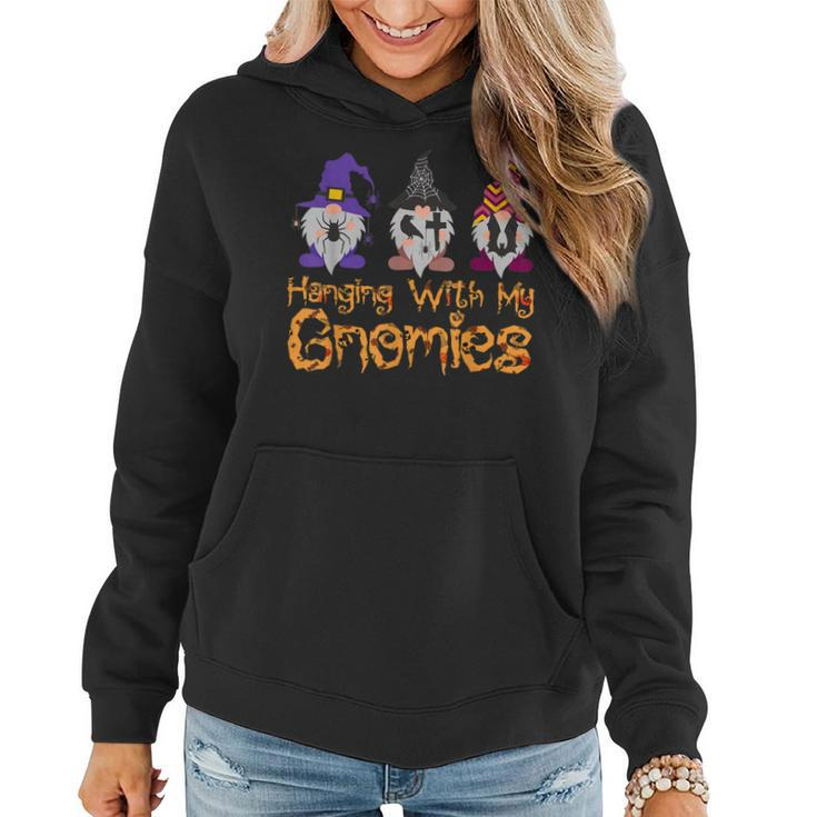 Hanging With My Gnomies Funny Gnome Halloween  Women Hoodie Graphic Print Hooded Sweatshirt
