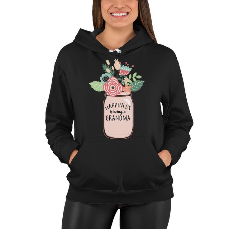 Happiness Is Being A Grandma Flower Women Hoodie