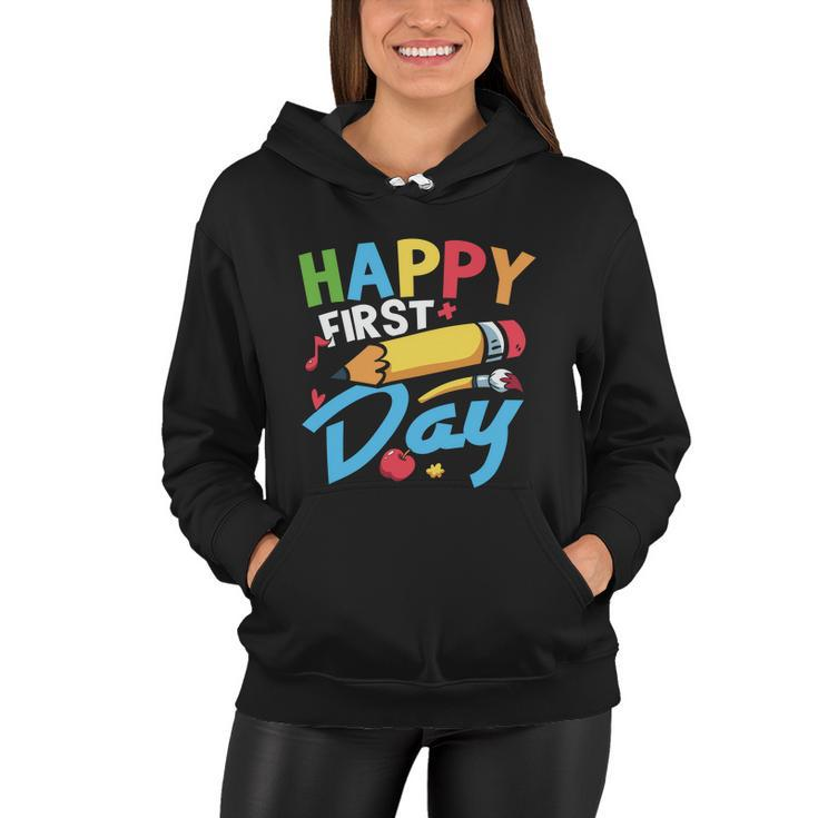 Happy 1St Day Welcome Back To School Graphic Plus Size Shirt For Teacher Kids Women Hoodie