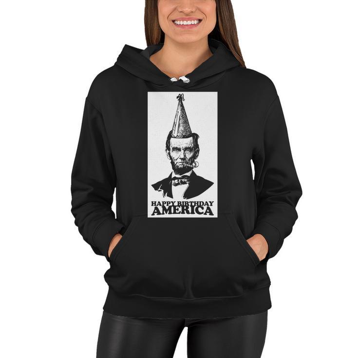 Happy Birthday America Abe Lincoln Women Hoodie