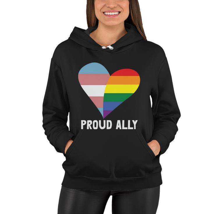 Heart Proud Ally Lgbt Gay Pride Lesbian Bisexual Ally Quote Women Hoodie