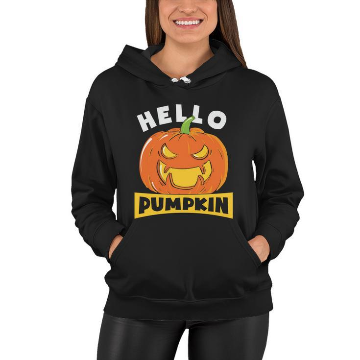 Hello Pumpkin Halloween Quote Women Hoodie
