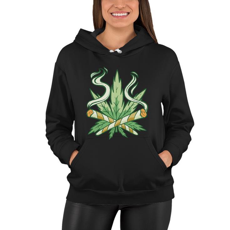 Hemp Leaf Cross Joint Women Hoodie