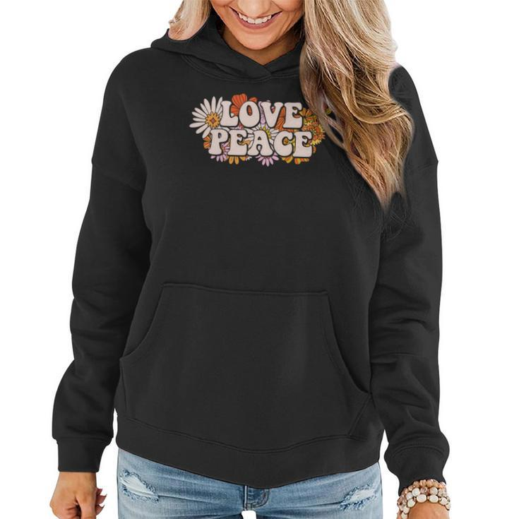 Hippie Flower Colorful Love Peace Design Women Hoodie Graphic Print Hooded Sweatshirt