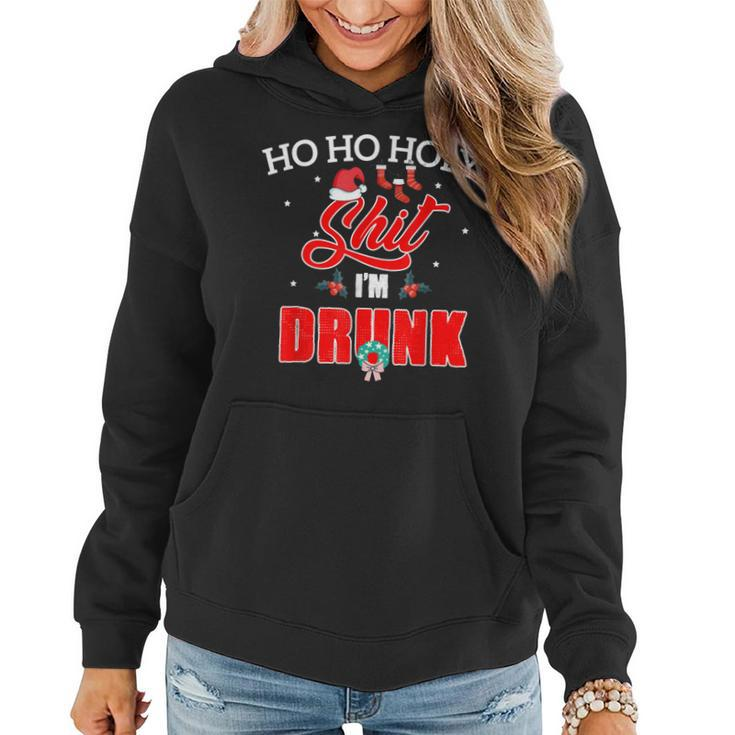 Ho Ho Holy Shit Im Drunk Christmas Funny Drinker  Women Hoodie Graphic Print Hooded Sweatshirt