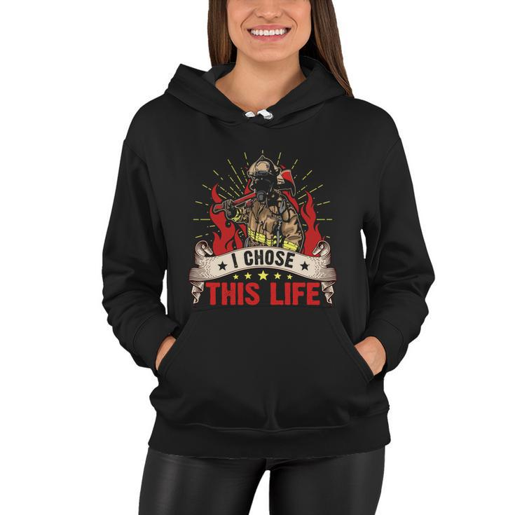 I Chose This Life Thin Red Line Women Hoodie