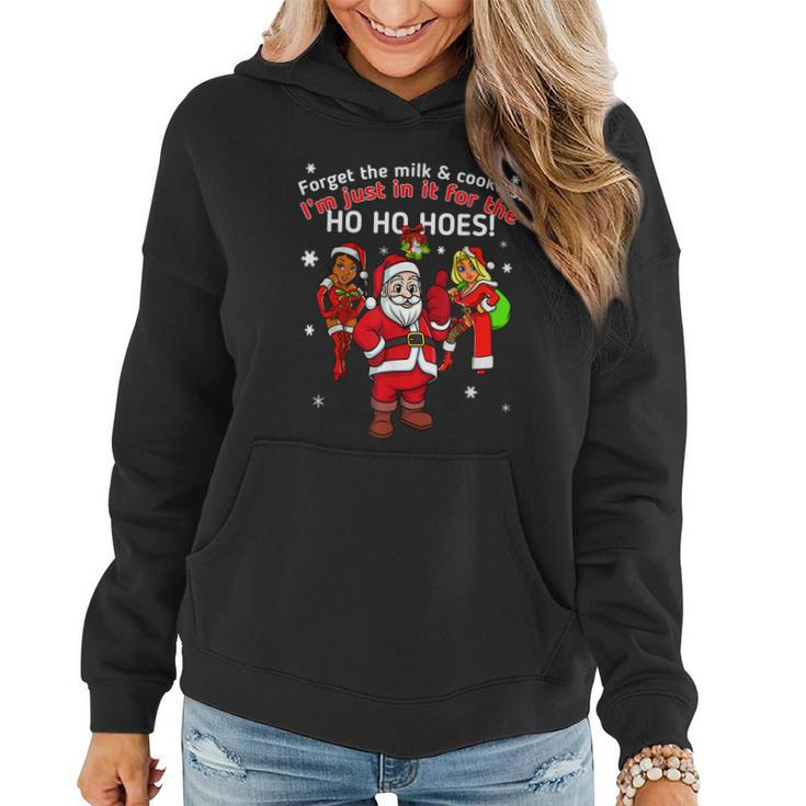 I Do It For The Hos Santa Funny Inappropriate Christmas Men Graphic Design Printed Casual Daily Basic Women Hoodie