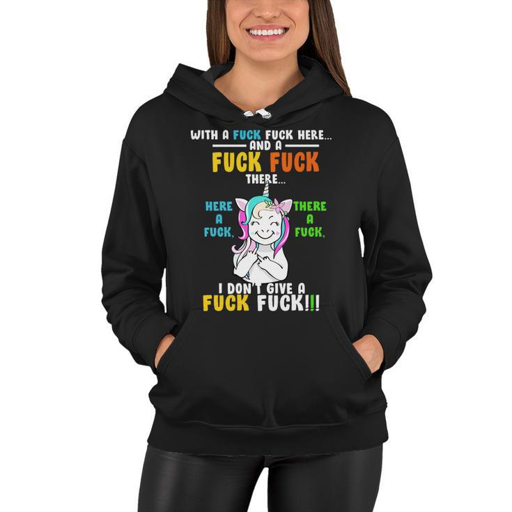 I Dont Give A Fuck Fuck Offensive Funny Unicorn Women Hoodie