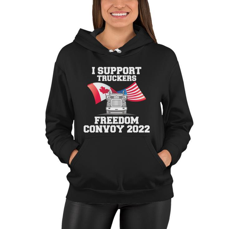 I Support Truckers Freedom Convoy 2022  Trucker Gift Design Tshirt Women Hoodie
