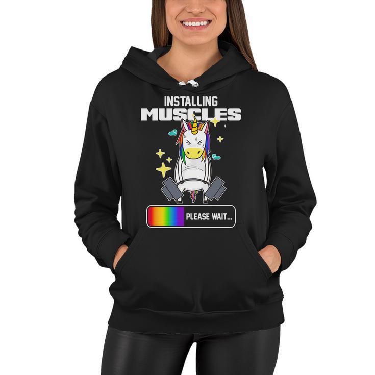 Installing Muscles Unicorn Lifting Women Hoodie