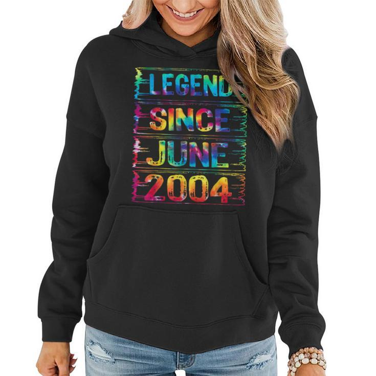 June 18 Years Old Since 2004 18Th Birthday Gifts Tie Dye  Women Hoodie Graphic Print Hooded Sweatshirt