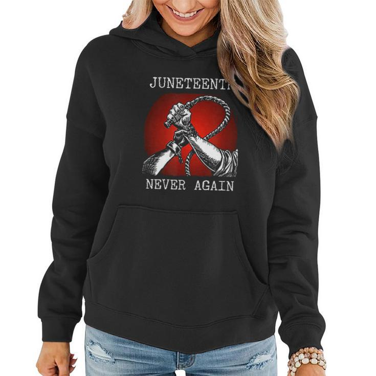Juneteenth Never Again V2 Women Hoodie Graphic Print Hooded Sweatshirt