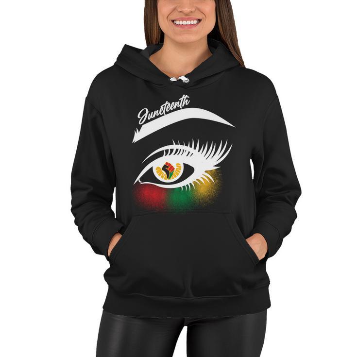 Juneteenth Red Gold Green Eyelashes Women Hoodie