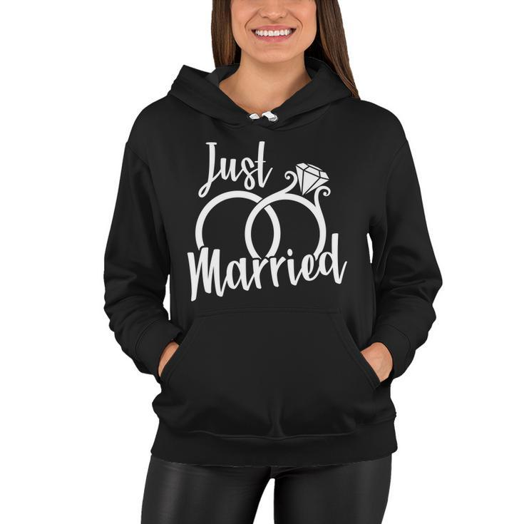 Just Married Ring Logo Women Hoodie
