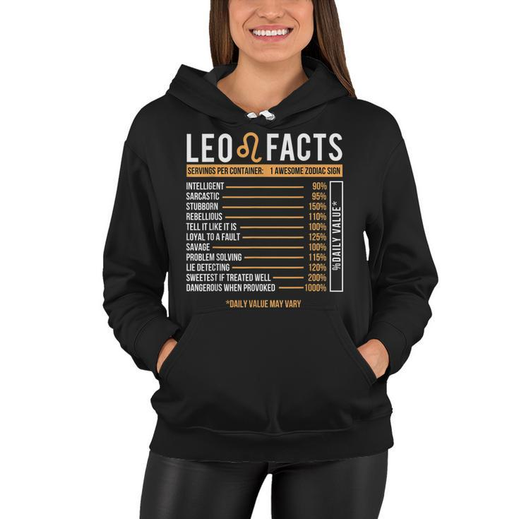 Leo Facts Zodiac Sign Astrology Birthday Horoscope Women Hoodie