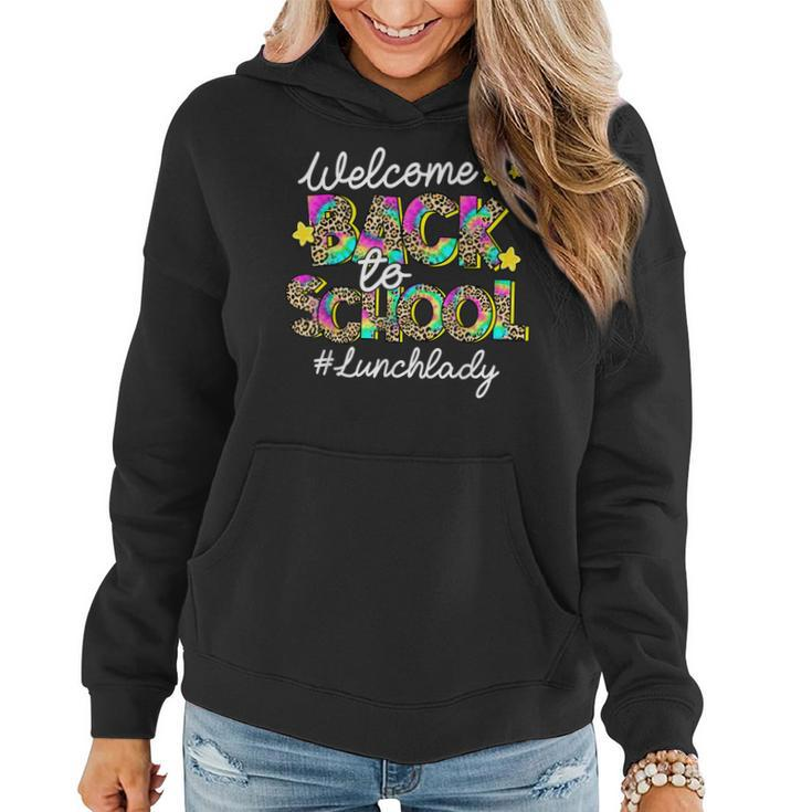 Leopard Welcome Back To School Lunch Lady Life  Women Hoodie