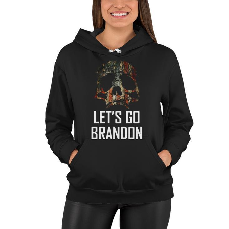Lets Go Brandon American Grunge Skull Tshirt Women Hoodie