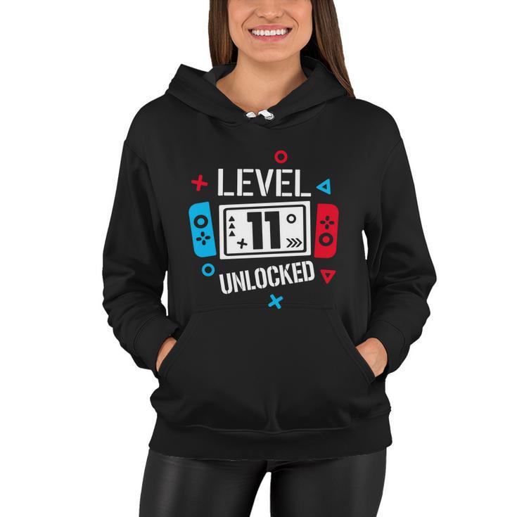 Level 11 Unlocked Birthday 11Th Birthday Boy Gamer 11 Years Old Gamer Women Hoodie