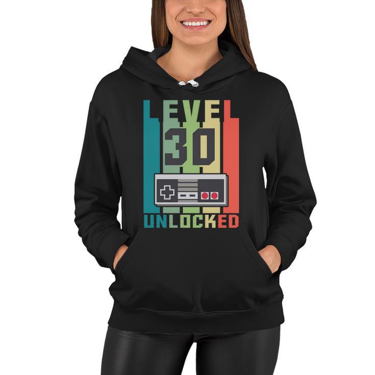 Level 30 Unlocked Funny Retro Gamer Birthday Tshirt Women Hoodie