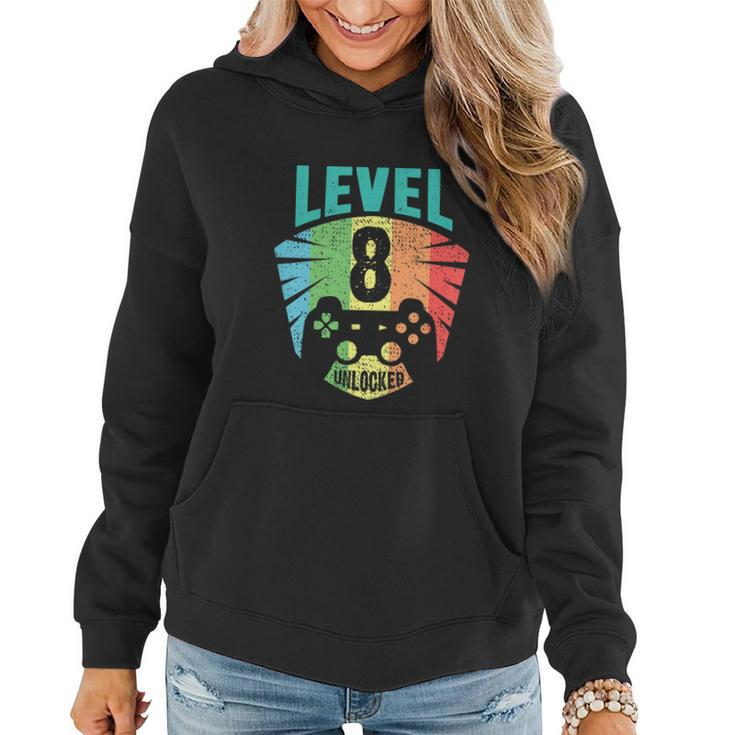 Level 8 Unlocked 8Th Birthday Boy Girl Gamer Level  Women Hoodie