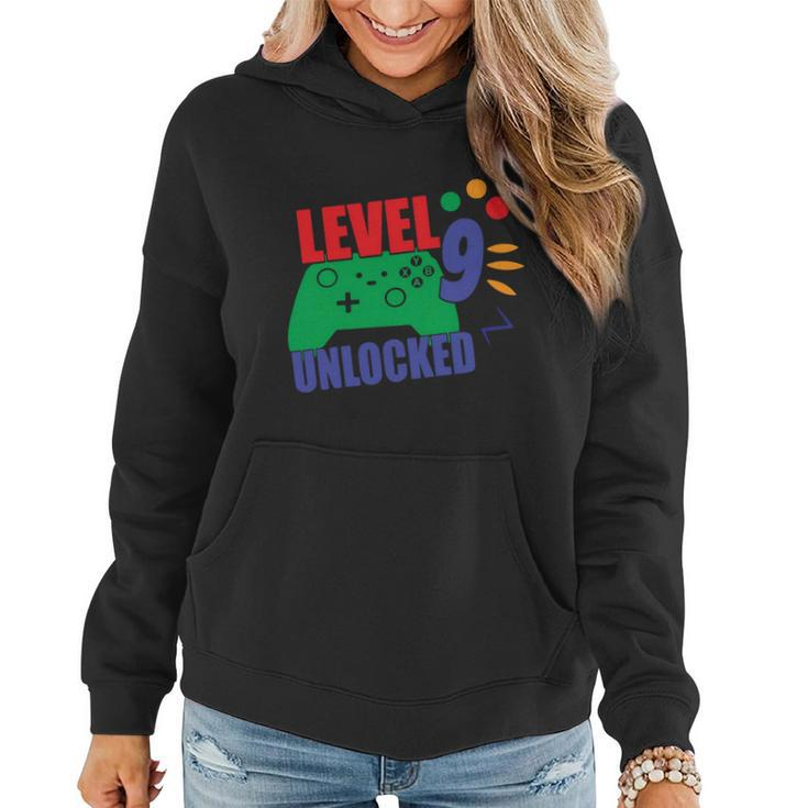 Level 9 Unlocked  9Th Gamer Video Game Birthday Video Game Graphic Design Printed Casual Daily Basic Women Hoodie