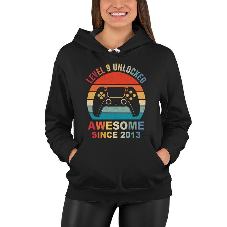 Level 9 Unlocked Awesome 2013 Video Game 9Th Birthday Boy Cool Gift Women Hoodie