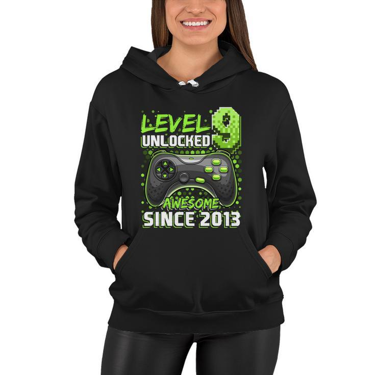 Level 9 Unlocked Awesome 2013 Video Game 9Th Birthday Gift V2 Women Hoodie