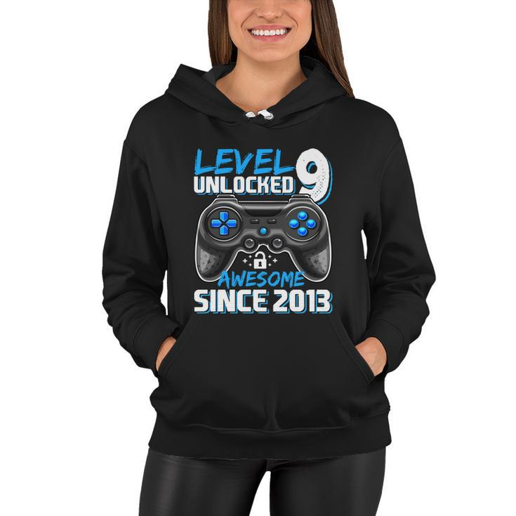 Level 9 Unlocked Awesome 2013 Video Game 9Th Birthday Gift Women Hoodie