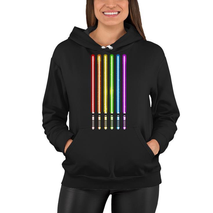 Lgbt Flag Light Swords Saber Gay Pride Women Hoodie