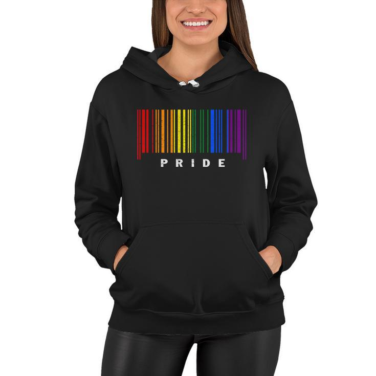 Lgbt Gay Barcode Support Lgbtq Ally Rainbow Pride Gay Flag Women Hoodie