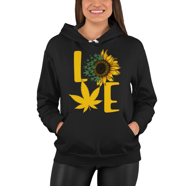 Love Cannabis Sunflower Women Hoodie