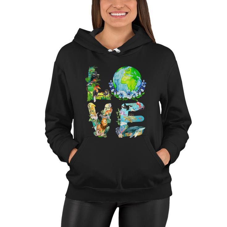 Love World Earth Day 2022 Planet Environmental Animal Tshirt Women Hoodie