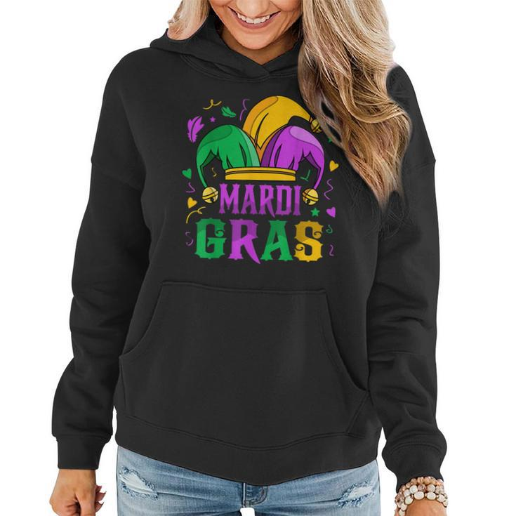 Mardi Gras T  Mardi Gras 2022 Beads Mask Feathers  V2 Women Hoodie Graphic Print Hooded Sweatshirt