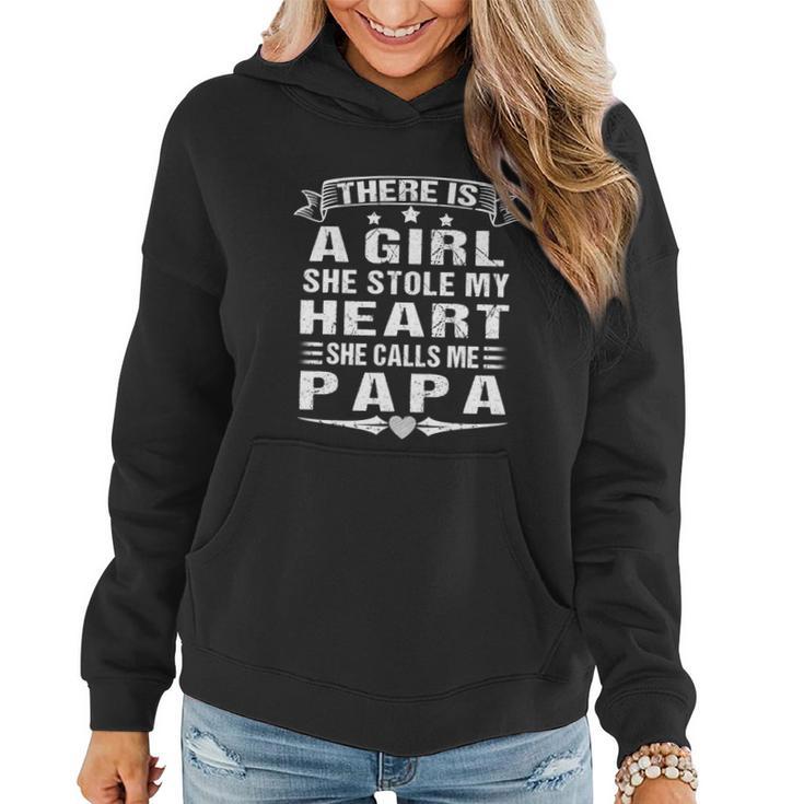 Mens There Is A Girl She Stole My Heart She Calls Me Papa Women Hoodie Thegiftio