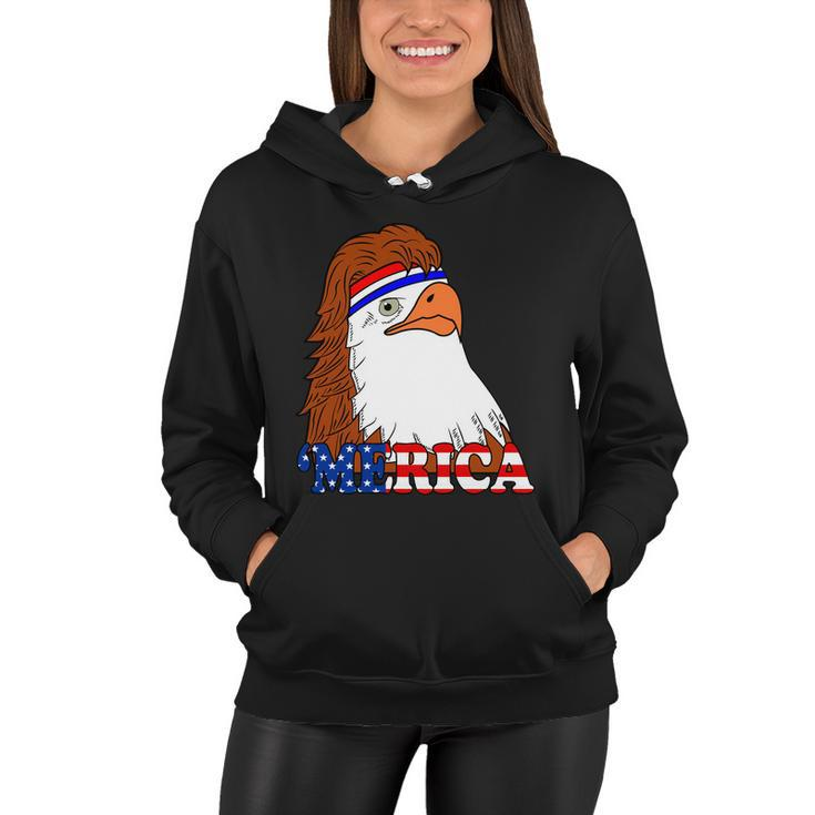 Merica Bald Eagle Retro Usa Flag Tshirt Women Hoodie