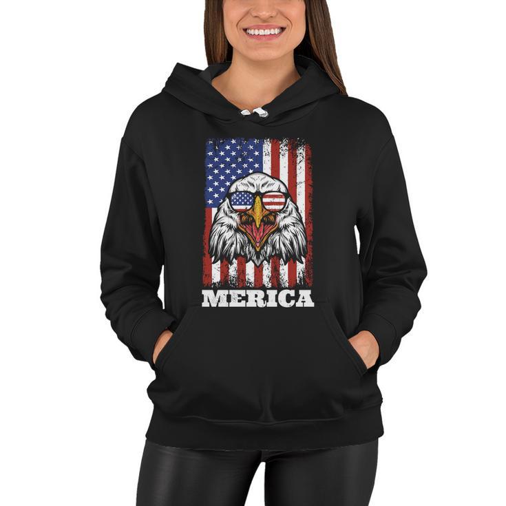 Merica Eagle Mullet 4Th Of July American Flag Stars Stripes Gift Women Hoodie