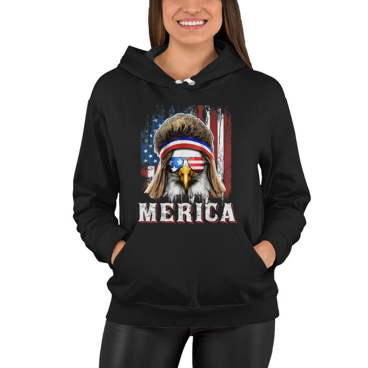Merica Eagle Mullet 4Th Of July American Flag Stars Stripes Women Hoodie