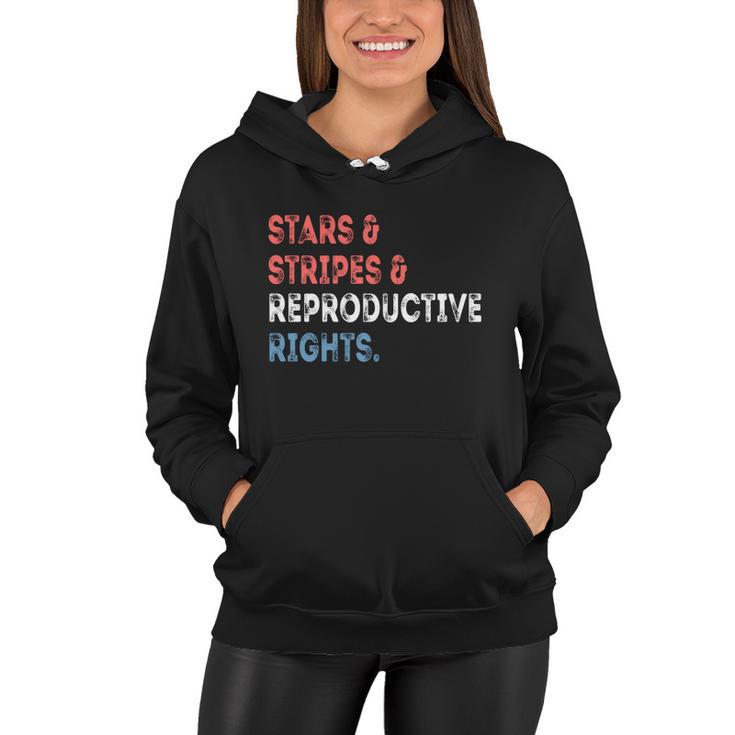 Messy Bun American Flag Stars Stripes Reproductive Rights Meaningful Gift Women Hoodie