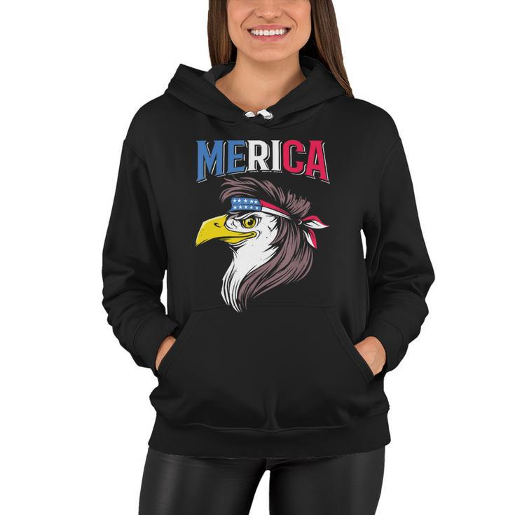 Mullet Eagle American Flag Usa Bird 4Th Of July Merica Gift Women Hoodie