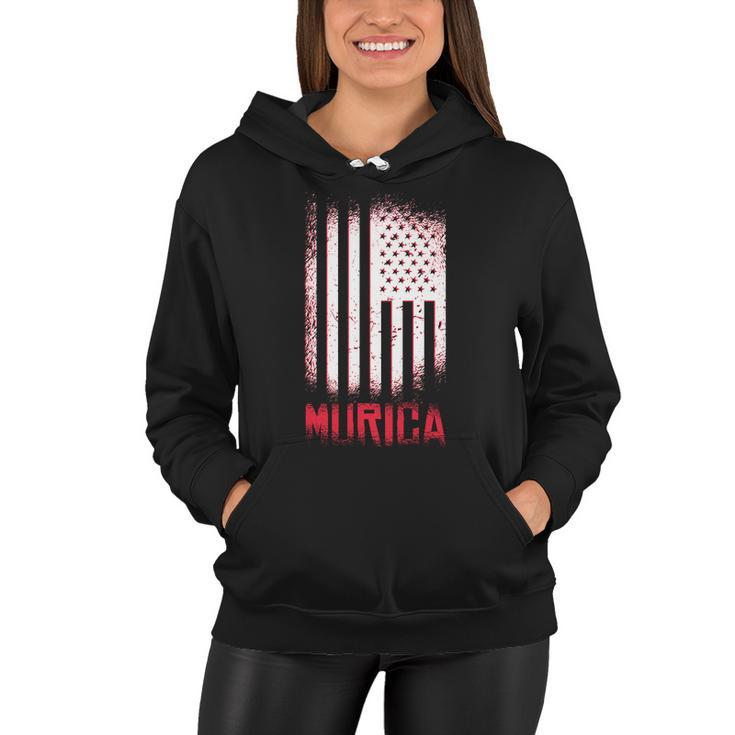 Murica American Flag Patriotic Women Hoodie