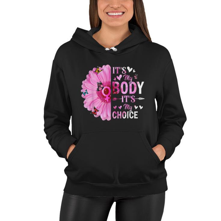 My Body Choice Uterus Business Butterfly Flower Women Hoodie