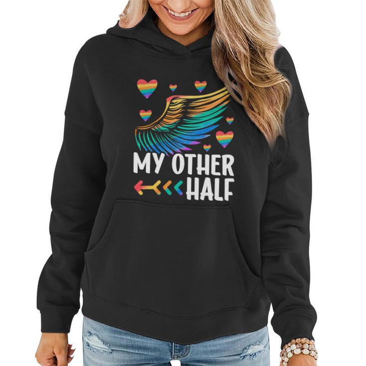 My Other Half Lgbtq Couple Matching Gay Boyfriend Lesbian Gift Graphic Design Printed Casual Daily Basic Women Hoodie