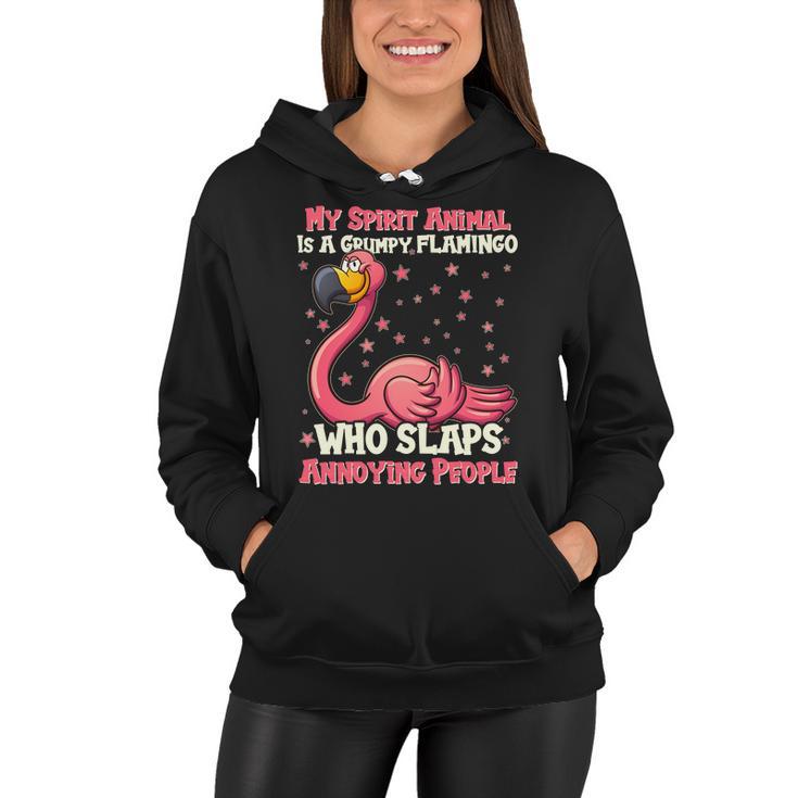 My Spirit Animal Is A Grumpy Flamingo Women Hoodie