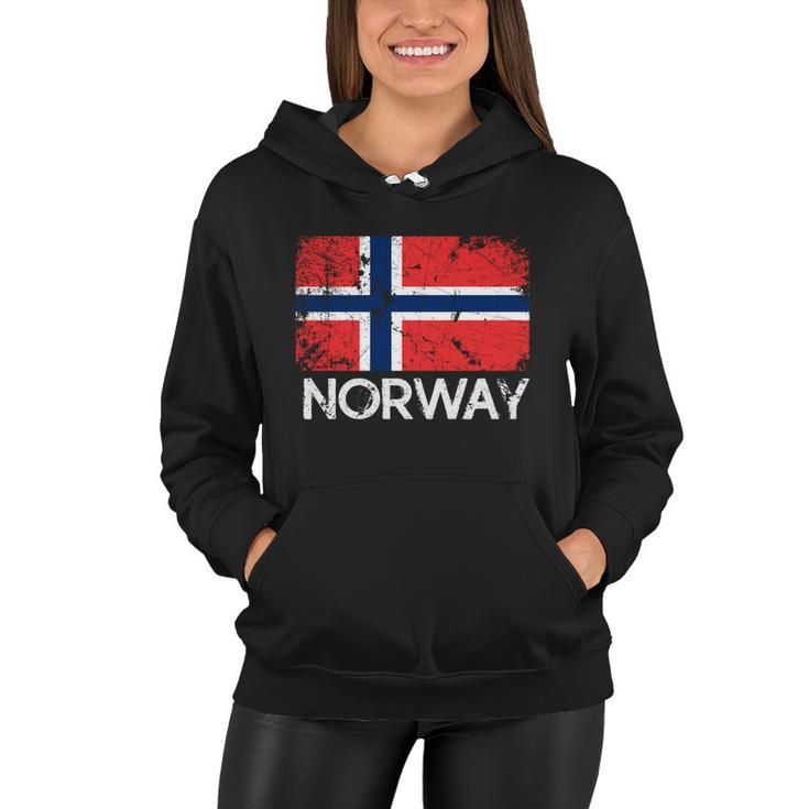 Norwegian Flag Meaningful Gift Vintage Made In Norway Gift Women Hoodie