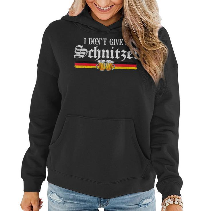 Oktoberfest I Dont Give A Schnitzel Oktoberfest German  Women Hoodie Graphic Print Hooded Sweatshirt