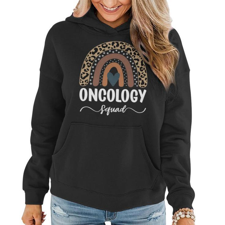 Oncology Squad Leopard Rainbow Matching Oncology Nurse Team   Women Hoodie